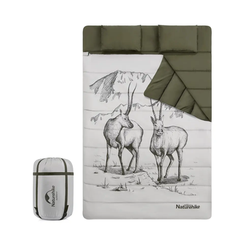 Спальный мешок двухместный с подушками Naturehike NH21MSD06, зеленый at-6927595795330 фото