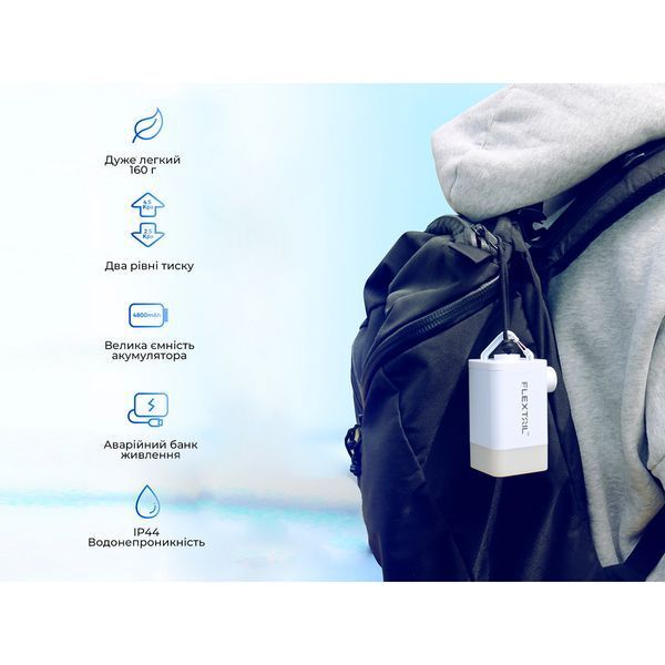 Насос-ліхтар-powerbank кемпінговий Flextail Max Pump 2 Plus, білий at-6971670131063 фото