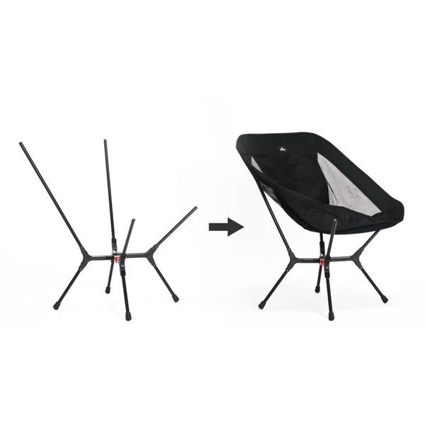 Стілець складаний ультралегкий Naturehike CNK2550JJ013 Yamami YL01, розмір М, алюміній, чорний at-6927595775431 фото
