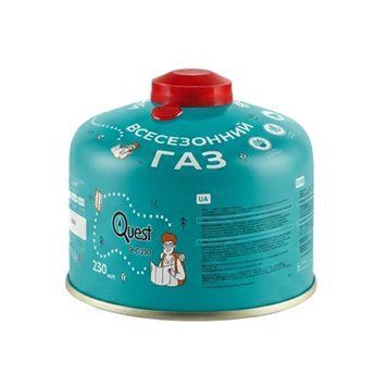 Газовий балон різьбовий бутановий Quest, 230гр at-Q-G230 фото