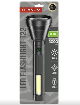 TITANUM Портативний ліхтар TLF-T22 400Lm Black 30569 фото