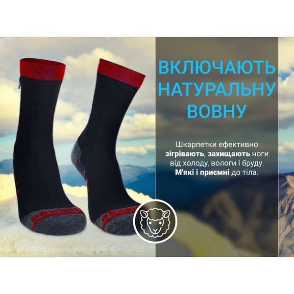 Шкарпетки водонепроникні Dexshell Running Lite, р-р XL, червоні at-DS20610REDXL фото