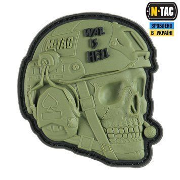 M-TAC нашивка WAR IS HELL 3D Olive PVC 51328001 20144 фото
