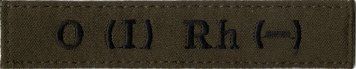 Нашивка нагрудна група крові O (I) Rh (-) 1- Olive 1- 8286-23 6633 фото