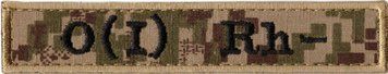 Нашивка нагрудна група крові O (I) Rh (-) 1- Хижак\Coyote (0070) 1- 21533 фото