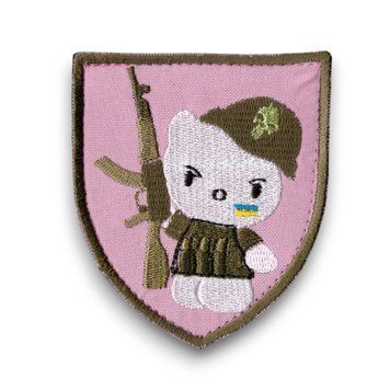 Нашивка OKS9895 KITTY ЗСУ З АВТОМАТОМ 25315 фото